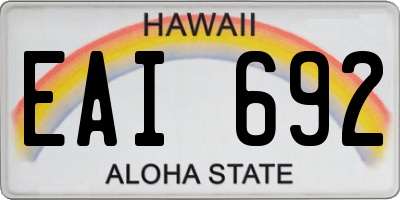 HI license plate EAI692