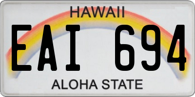 HI license plate EAI694