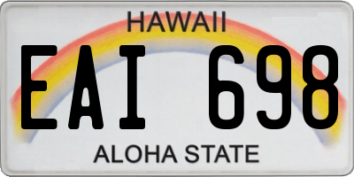 HI license plate EAI698