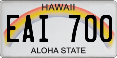 HI license plate EAI700