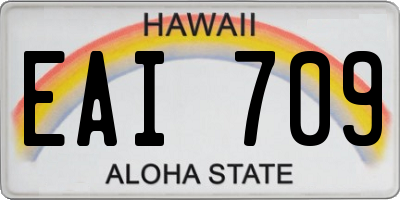 HI license plate EAI709