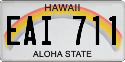 HI license plate EAI711