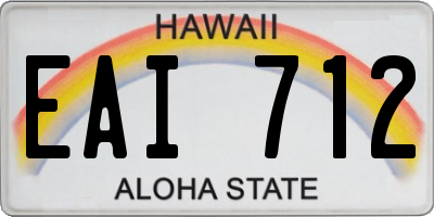 HI license plate EAI712