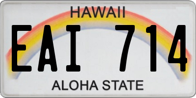 HI license plate EAI714