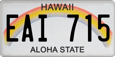 HI license plate EAI715