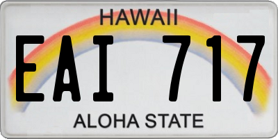 HI license plate EAI717