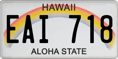 HI license plate EAI718