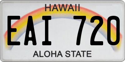 HI license plate EAI720