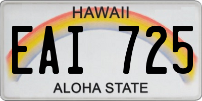 HI license plate EAI725