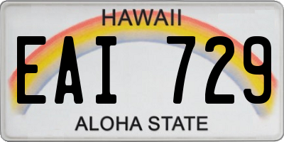 HI license plate EAI729