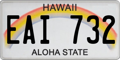 HI license plate EAI732