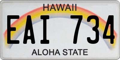 HI license plate EAI734