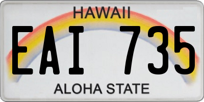 HI license plate EAI735