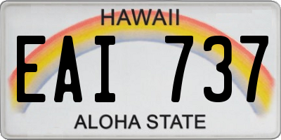 HI license plate EAI737