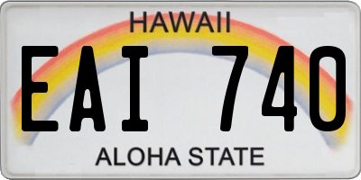 HI license plate EAI740