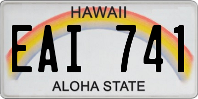 HI license plate EAI741