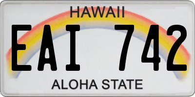 HI license plate EAI742