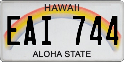 HI license plate EAI744