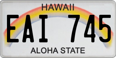 HI license plate EAI745