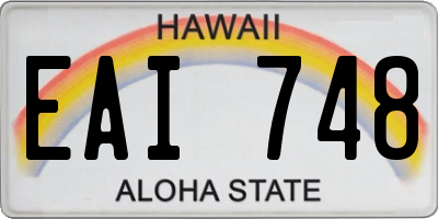 HI license plate EAI748