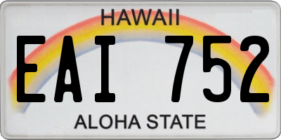 HI license plate EAI752