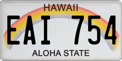 HI license plate EAI754