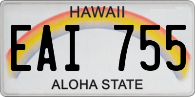 HI license plate EAI755