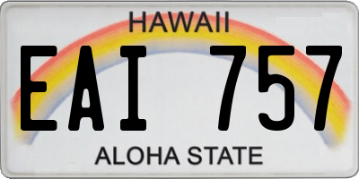 HI license plate EAI757