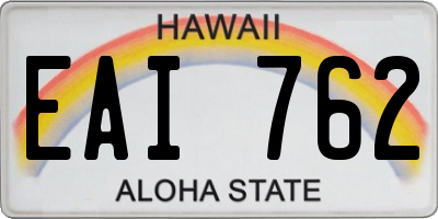 HI license plate EAI762