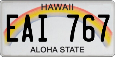 HI license plate EAI767