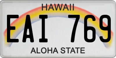 HI license plate EAI769