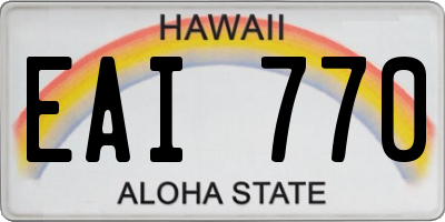 HI license plate EAI770