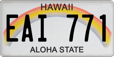 HI license plate EAI771