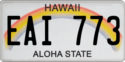 HI license plate EAI773