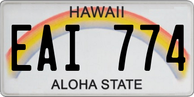 HI license plate EAI774