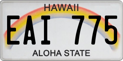 HI license plate EAI775