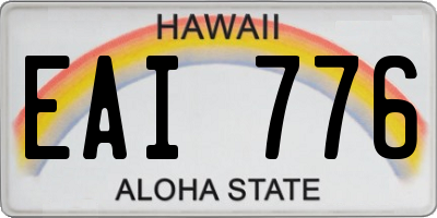 HI license plate EAI776