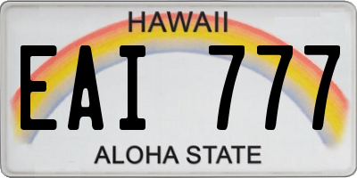 HI license plate EAI777