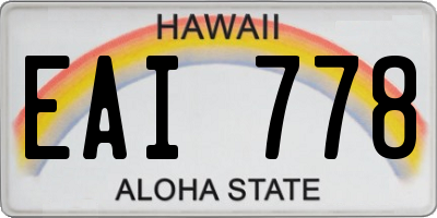 HI license plate EAI778