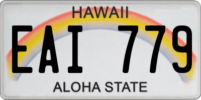 HI license plate EAI779