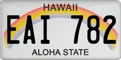 HI license plate EAI782