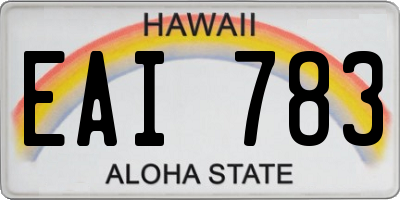 HI license plate EAI783