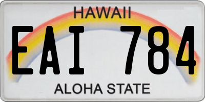 HI license plate EAI784