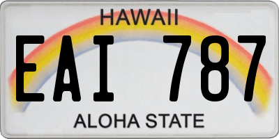 HI license plate EAI787