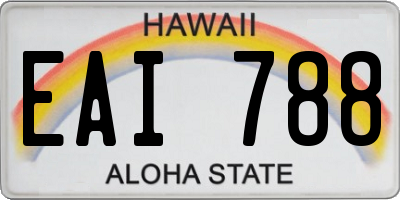 HI license plate EAI788