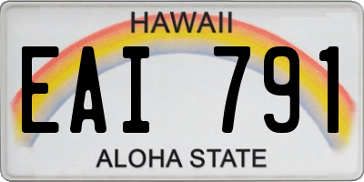 HI license plate EAI791