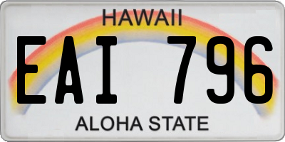 HI license plate EAI796