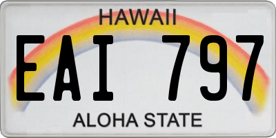 HI license plate EAI797