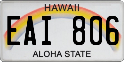 HI license plate EAI806