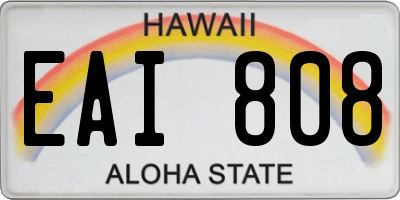 HI license plate EAI808